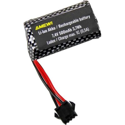 Amewi LiIon Akku 2S 7,4V 500mAh 15C Rundzellen HBX 4-polig (500 mAh, 7.40 V) Amewi LiIon Akku 2S 7,4V 500mAh 15C Rundzellen HBX 4-polig (500 mAh, 7.40 V)