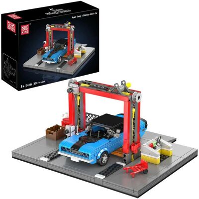 Mould King Repair Garage & Challenger Muscle Car Mould King Repair Garage & Challenger Muscle Car