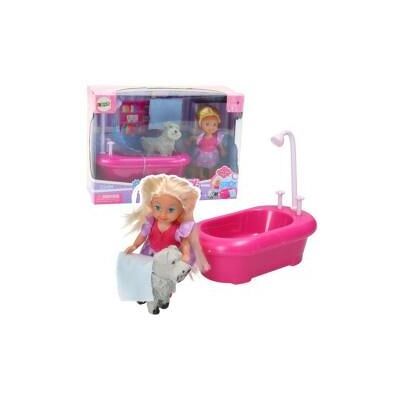 Lean Toys Lean Mini-Puppen-Set Mit Badewanne Und Weissem Hund Rosa Lean Toys Lean Mini-Puppen-Set Mit Badewanne Und Weissem Hund Rosa
