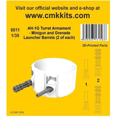 CMK AH-1G Turret Armament - Minigun and Grenade Launcher Barrels (2 of each) 1/35 CMK AH-1G Turret Armament - Minigun and Grenade Launcher Barrels (2 of each) 1/35