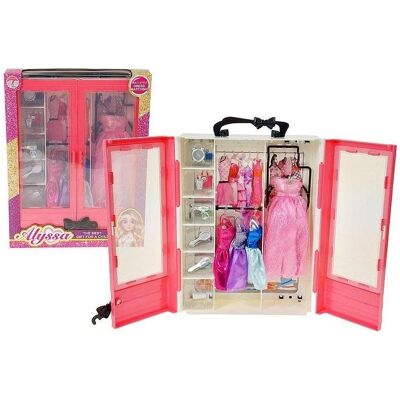 Adar Kleiderschrank mit 4 Kleidern für 29 cm Puppen + Zubehör Adar Kleiderschrank mit 4 Kleidern für 29 cm Puppen + Zubehör