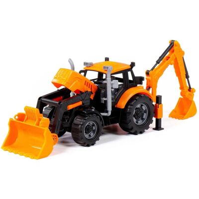 Polesie Cavallino Traktor mit Lader und Bagger gelb, Massstab 1:3 Polesie Cavallino Traktor mit Lader und Bagger gelb, Massstab 1:3