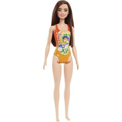 Mattel Beach Puppe im Badeanzug mit Rosenmuster Mattel Beach Puppe im Badeanzug mit Rosenmuster