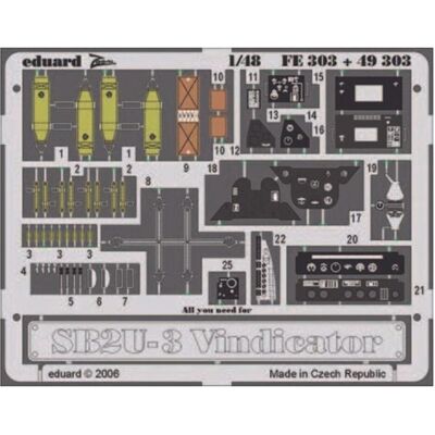 Eduard SB2U-3 Vindicator für Accurate Miniatures Bausatz Eduard SB2U-3 Vindicator für Accurate Miniatures Bausatz