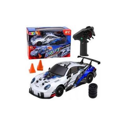 Lean Toys Ferngesteuertes Drift-Auto RC mit austauschbaren Rädern, Allradantrieb, blau, Massstab 1:24 Lean Toys Ferngesteuertes Drift-Auto RC mit austauschbaren Rädern, Allradantrieb, blau, Massstab 1:24