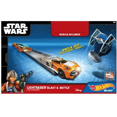 Mattel Hot Wheels Star Wars Battle & Blast Lightsaber Launcher - Assorted Colours Mattel Hot Wheels Star Wars Battle & Blast Lightsaber Launcher - Assorted Colours