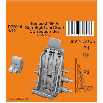CMK Tempest Mk.V Gun Sight and Seat Correction Set 1/72 for Airfix kit CMK Tempest Mk.V Gun Sight and Seat Correction Set 1/72 for Airfix kit