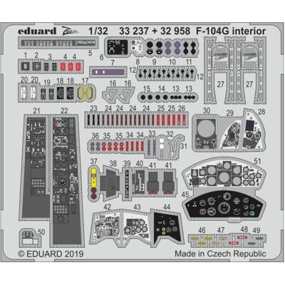 Eduard Lockheed F-104G Starfighter Innenausstattung 1/32 - Modellbausatz Zubehör Eduard Lockheed F-104G Starfighter Innenausstattung 1/32 - Modellbausatz Zubehör