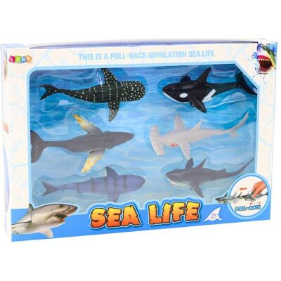 Lean Toys Meerestierfiguren mit fraktioniertem Antrieb, 6-tlg Lean Toys Meerestierfiguren mit fraktioniertem Antrieb, 6-tlg