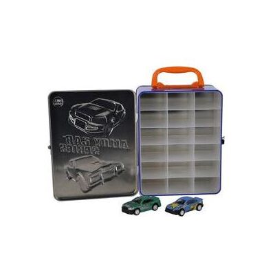 Rapid wheels Aufbew.box Metall + 2 Diecast Auto's Rapid wheels Aufbew.box Metall + 2 Diecast Auto's
