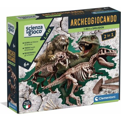 Clementoni Archäogaming -T-rex / Smilodon 2in1 Clementoni Archäogaming -T-rex / Smilodon 2in1