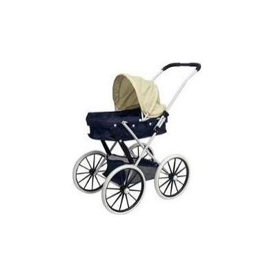 MADE Gondelkinderwagen mit grossen Rädern, Marineblau und Beige MADE Gondelkinderwagen mit grossen Rädern, Marineblau und Beige