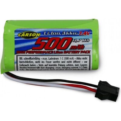 Carson 7,4V/500mAh Li-Ion Akku Land Rover, JST (500 mAh) Carson 7,4V/500mAh Li-Ion Akku Land Rover, JST (500 mAh)