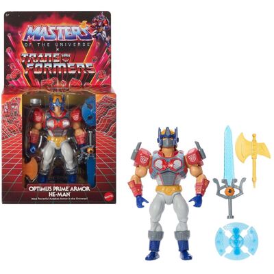 Mattel Masters of the Universe x Transformers Optimus Prime Armor He-Man Action Figure Mattel Masters of the Universe x Transformers Optimus Prime Armor He-Man Action Figure