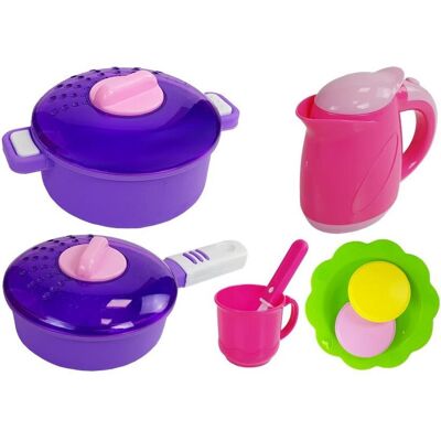 Lean Toys Rosa Küchenset mit Zubehör Lean Toys Rosa Küchenset mit Zubehör
