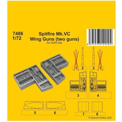 CMK Spitfire Mk.VC Wing Guns (two guns) / for Airfix kit CMK Spitfire Mk.VC Wing Guns (two guns) / for Airfix kit