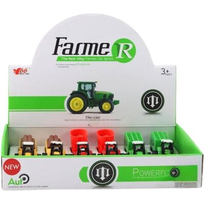 Lean Toys Traktor mit Anhänger Bagger Bulldozer Landmaschine 3 Farben Lean Toys Traktor mit Anhänger Bagger Bulldozer Landmaschine 3 Farben