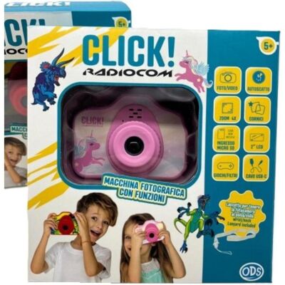 ODS Radiocom - Click! 2 Macchina fotografica da personalizzare per bambini con doppia fotocamera e flash ODS Radiocom - Click! 2 Macchina fotografica da personalizzare per bambini con doppia fotocamera e flash