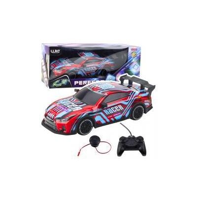 Lean Toys Remote Controlled RC Racing Car with Glowing Body Blue and Red Lean Toys Remote Controlled RC Racing Car with Glowing Body Blue and Red
