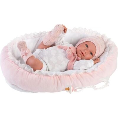 Llorens Rosa Babypuppe mit Wiege - Baby Doll Llorens Rosa Babypuppe mit Wiege - Baby Doll