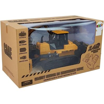 Lean Toys Der Bulldozer wird ferngesteuert und mit Handgesten gesteuert Lean Toys Der Bulldozer wird ferngesteuert und mit Handgesten gesteuert