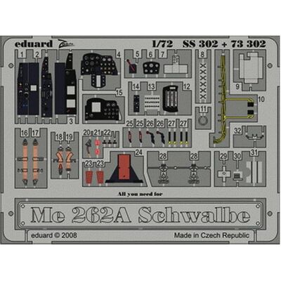 Eduard Me 262A Schwalbe für Academy Bausatz Eduard Me 262A Schwalbe für Academy Bausatz