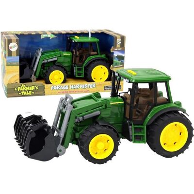 Lean Toys Traktor mit Bagger leuchtet grün Lean Toys Traktor mit Bagger leuchtet grün