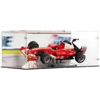 iDisplayit Acryl-Display für LEGO 11375 Ferrari F2004 Michael Schumacher (Hintergrundbild & schwarzem Boden) iDisplayit Acryl-Display für LEGO 11375 Ferrari F2004 Michael Schumacher (Hintergrundbild & schwarzem Boden)