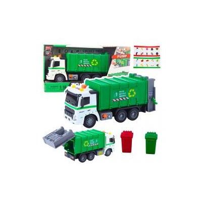 Lean Toys Müllwagen Mülltonne Lichter Geräusche Grün 1:16 Lean Toys Müllwagen Mülltonne Lichter Geräusche Grün 1:16