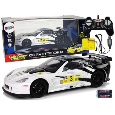 Lean Toys Radijo bangomis valdomas sportinis automobilis Corvette C6.R 1:18 baltas Lean Toys Radijo bangomis valdomas sportinis automobilis Corvette C6.R 1:18 baltas