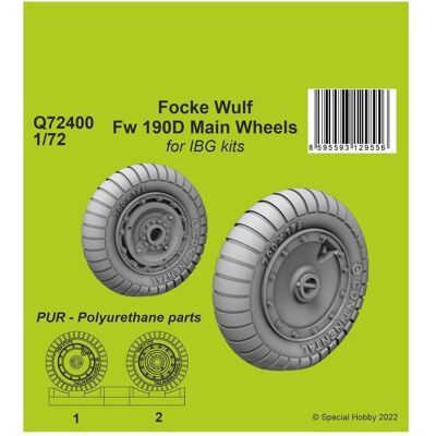 CMK Focke Wulf Fw 190D-9 Main Wheels / for1/72 IBG kits CMK Focke Wulf Fw 190D-9 Main Wheels / for1/72 IBG kits