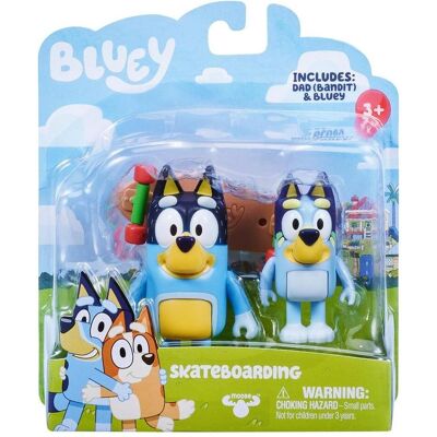 Bluey Figurpakke - Skateboarding - Figuren 3-6 Jahre Bluey Figurpakke - Skateboarding - Figuren 3-6 Jahre