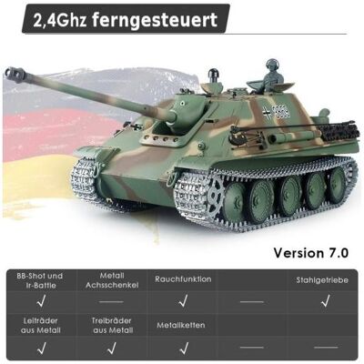 Es-Toys Heng Long RC Panzer Jagdpanther Pro - 1:16 Rauch Sound Kettenantrieb Es-Toys Heng Long RC Panzer Jagdpanther Pro - 1:16 Rauch Sound Kettenantrieb