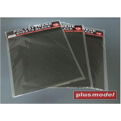 Plus Model Polystyrene sheets black 0,3 big Plus Model Polystyrene sheets black 0,3 big