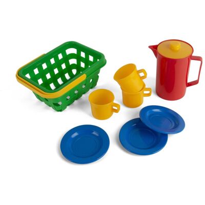 Dantoy - Kaffee- und Picknick-Set - 9 Teile - Klassischer Korbset Dantoy - Kaffee- und Picknick-Set - 9 Teile - Klassischer Korbset