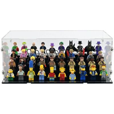 iDisplayit Acryl-Display für 40 LEGO-Minifigur (mit schwarzem Boden und Noppen) iDisplayit Acryl-Display für 40 LEGO-Minifigur (mit schwarzem Boden und Noppen)