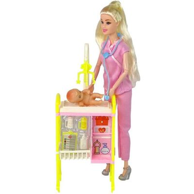 Lean Toys Kinderpuppen-Doktor-Zubehör mit langen Haaren Lean Toys Kinderpuppen-Doktor-Zubehör mit langen Haaren