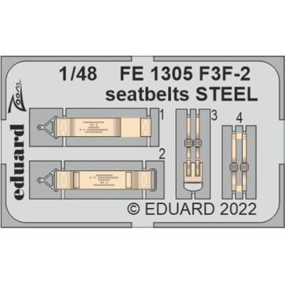 Eduard F3F-2 seatbelts STEEL for ACADEMY Eduard F3F-2 seatbelts STEEL for ACADEMY