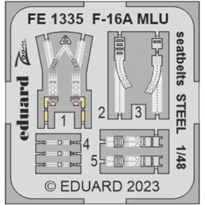Eduard F-16A MLU seatbelts STEEL 1/48 KINETIC Eduard F-16A MLU seatbelts STEEL 1/48 KINETIC