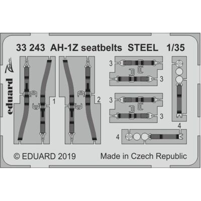 Eduard AH-1Z seatbelts STEEL for Academy Eduard AH-1Z seatbelts STEEL for Academy