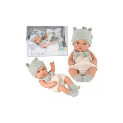 Lean Toys Babypuppe, graues Outfit, Mütze, Lätzchen, 18 cm Lean Toys Babypuppe, graues Outfit, Mütze, Lätzchen, 18 cm