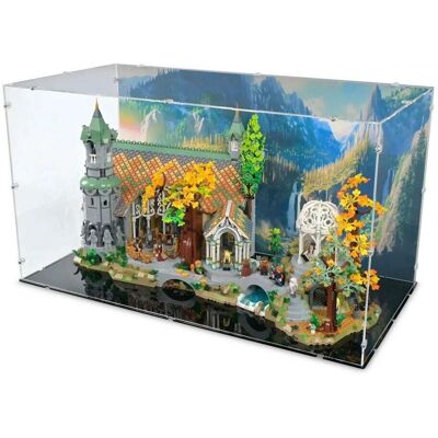 iDisplayit Acryl-Display für LEGO 10316 Der Herr der Ringe: Bruchtagl (Mit Hintergrundbild & schwarzem Boden) iDisplayit Acryl-Display für LEGO 10316 Der Herr der Ringe: Bruchtagl (Mit Hintergrundbild & schwarzem Boden)
