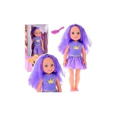 Lean Toys Lean Puppe Im Kleid Mit Krone Langes Haar Lila Bürste 38Cm Lean Toys Lean Puppe Im Kleid Mit Krone Langes Haar Lila Bürste 38Cm