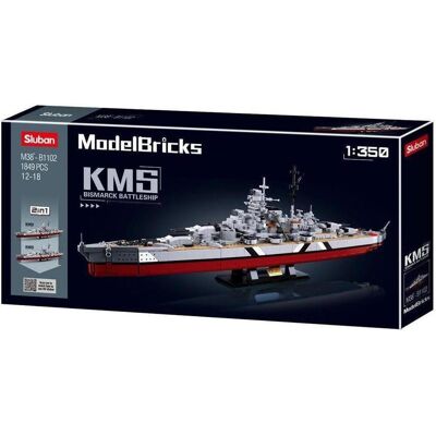 Sluban Schlachtschiff 2-in-1 Modell - 1849 Stück - WWII Schiff Sluban Schlachtschiff 2-in-1 Modell - 1849 Stück - WWII Schiff
