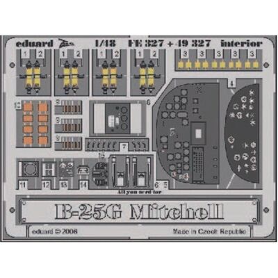 Eduard B-25G Mitchell interior Für Accurate Miniatures Bausatz Eduard B-25G Mitchell interior Für Accurate Miniatures Bausatz
