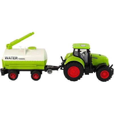 Lean Toys Traktor mit Anhänger Big Wheels Green Farm - Spielzeugtraktor mit Anhänger Lean Toys Traktor mit Anhänger Big Wheels Green Farm - Spielzeugtraktor mit Anhänger