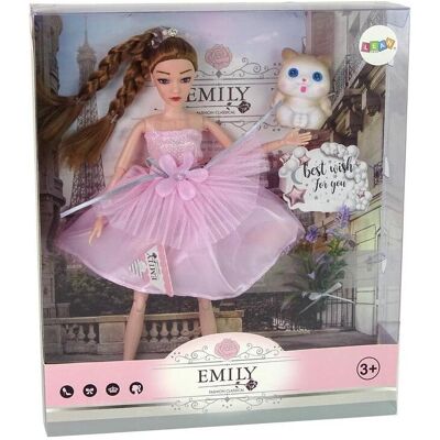Lean Toys Baby Doll Emily Pigtails Cat Flowers Lean Toys Baby Doll Emily Pigtails Cat Flowers