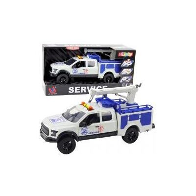 Lean Toys Lean Service-Lkw Mit Kran Lights Sounds Weiss 1:12 Lean Toys Lean Service-Lkw Mit Kran Lights Sounds Weiss 1:12
