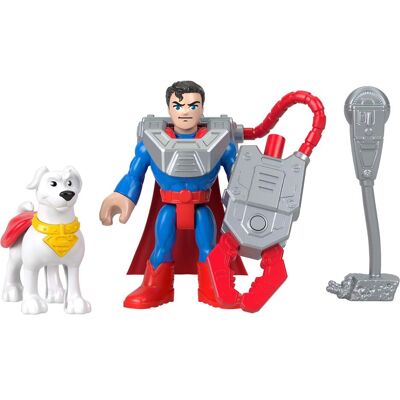 Fisher Price Dc Super Friends Metal Force Superman & Krypto Figures Fisher Price Dc Super Friends Metal Force Superman & Krypto Figures