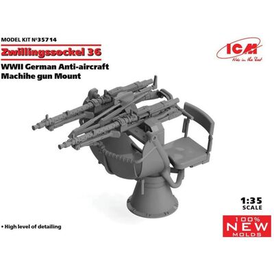 ICM Zwillingssockel 36, WWII German Anti-aircraft Machihe gun Mount (100% new molds) ICM Zwillingssockel 36, WWII German Anti-aircraft Machihe gun Mount (100% new molds)